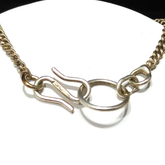 Vintage Green Glass Silver Tone Pendant Necklace, S Hook Clasp, 1970s - Picture 7 of 10